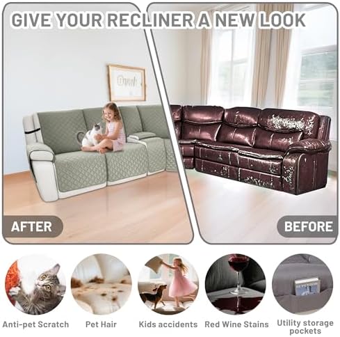 Waterproof Sectional Reclining Couch Covers L Shaped Recliner Sectional Sofa - Image 6