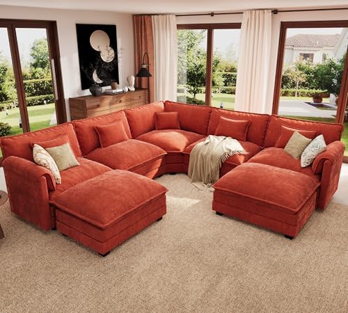 ELUCHANG 114" Oversized V Shaped Modular Sectional Sofa Couch, Comfy Cloud Couch by ELUCHANG