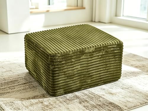 118" Boneless U-Shaped Sectional Couch, Olive Green - Image 6