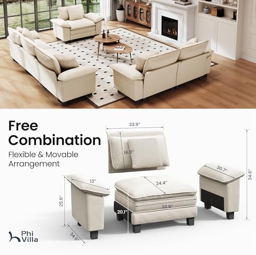 PHI VILLA 3-Piece Modular Sofa Set - Image 6