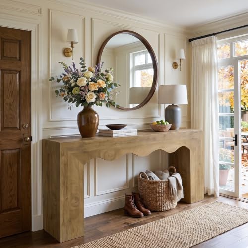Tribesigns 63" Farmhouse Console Table, Wooden Couch Table Behind Sofa by Tribesigns