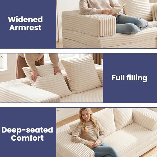 Convertible Sofa Bed, 4-in-1 Boneless Loveseat - Image 6