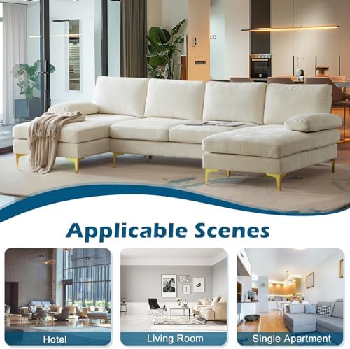 VINGLI 110" Large U-Shape Sectional Sofa Couch - Image 6