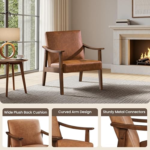 Yaheetech Accent Chair, Mid-Century Armchair - Image 4