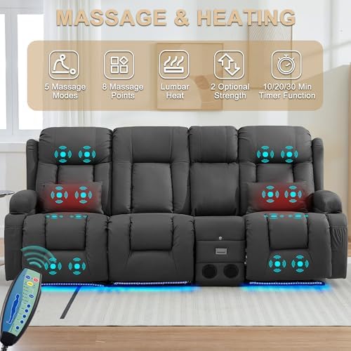 URRED Power Loveseat Recliner Sofa - Image 5