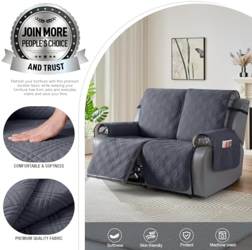 TAOCOCO 100% Waterproof Recliner Loveseat Covers 2 Seater, Split Loveseat Covers - Image 2