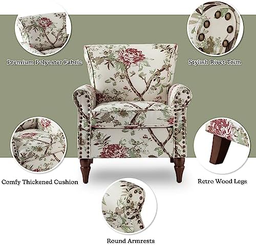 HULALA HOME Traditional Floral Accent Chair - Image 4