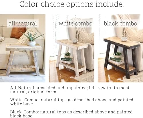 Aztec A-Frame Side Table; Reclaimed Wood End Table - Image 4
