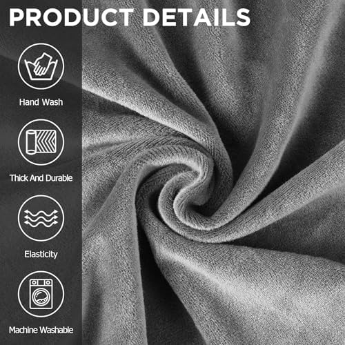 Peryiter 2 Pcs Couch and Loveseat Sofa Covers, Dark Gray - Image 5