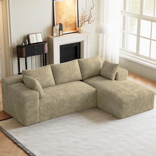 ONEMMLION 96" L-Shaped Cloud Boneless Couch Sofa by ONEMMLION