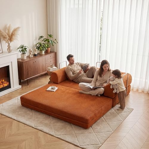 Futon Sofa Bed Modular Loveseat Sleeper Folding Pull Out Couch - Image 3