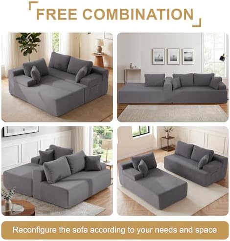 Hobestluk Boneless Couches Modular Sectional Sofa L-Shape Oversized Chaise - Image 6