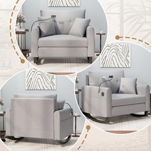 HOMREST Upholstered Oversize Rocking Chair - Image 5