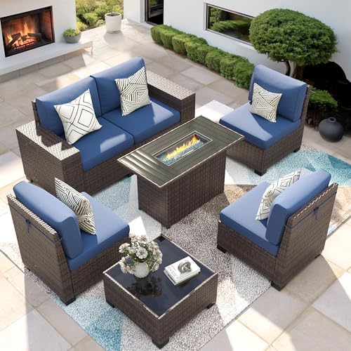 Patio Furniture Set with 44'' Fire Pit Table by VonzoyHome
