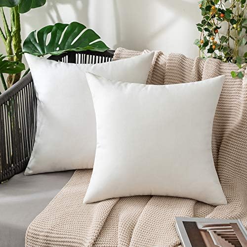 MIULEE Decorative Outdoor Pillow Covers Waterproof 16x16 White by MIULEE