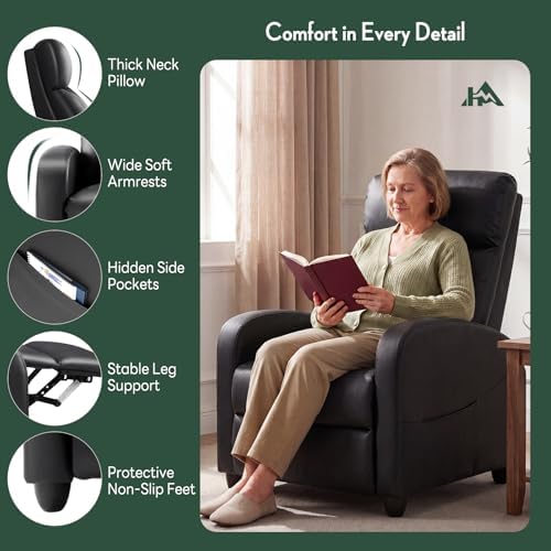 Massage Recliner Chair, Recliner Sofa Fabric - Image 6