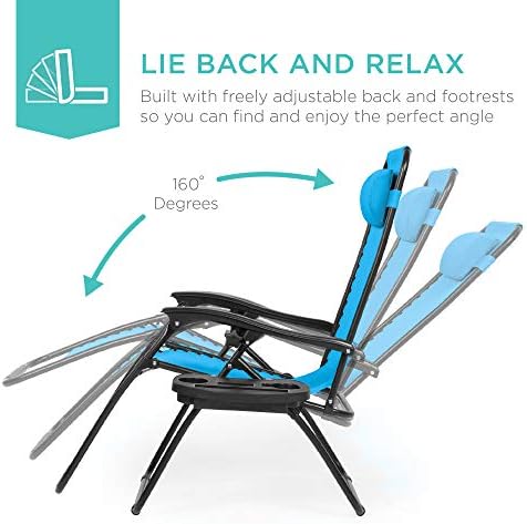 Best Choice Products Zero Gravity Chair Recliner, Light Blue - Image 4