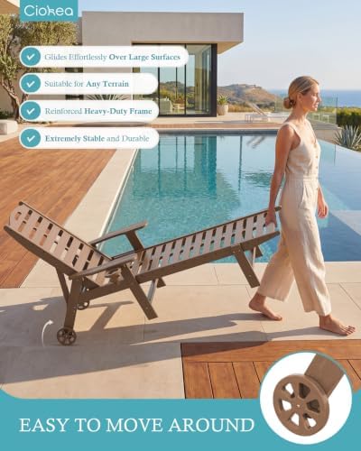 Ciokea Outdoor Chaise Lounge Chair, 5-Position Adjustable - Image 3