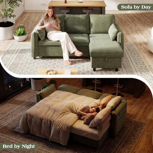 83" L Shaped Sleeper Sofa Bed, Pull Out Sectional Couches - Image 3