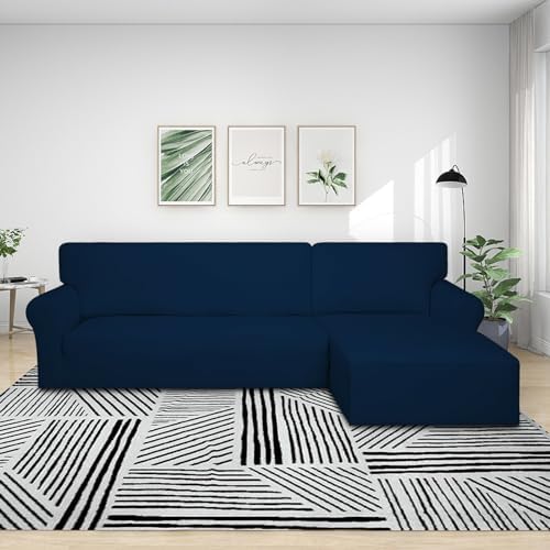 PureFit Stretch Sectional Couch Covers 2 pcs Non Slip L Shape Sofa Cover - Image 2