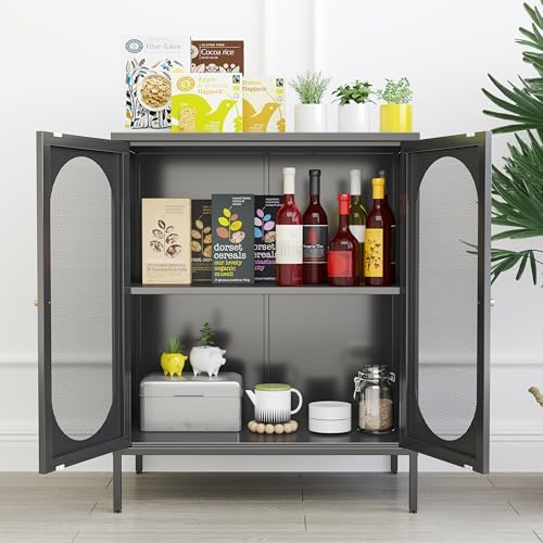 2 Door Accent Cabinet, Metal Storage Cabinet - Image 5