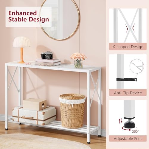 Tajsoon Console Table 41.8", 2 Tier Narrow Entryway Table - Image 5