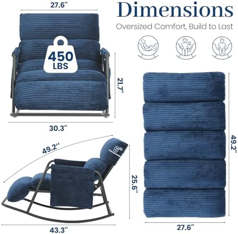 Oversized Corduroy Rocking Chair - Image 2