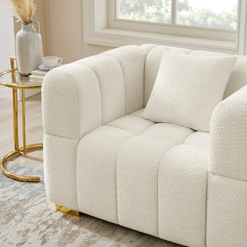 VANOMi Living Room Chair Set of 2, Boucle Armchair - Image 5