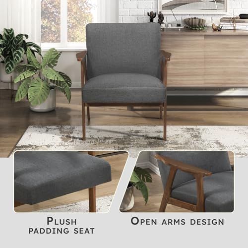 Lexicon Mid Century Modern Accent Chair, Dark Gray - Image 3