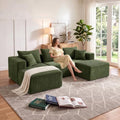 93" U-Shaped Boneless Couch, Corduroy Cloud Couch Sectional by Yimilife