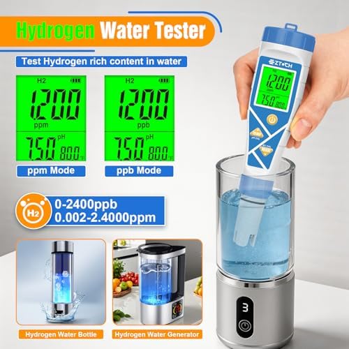 pH Chlorine Tester, 8 in 1 pH&Salt Meter Saltwater Pool Hydrogen - Image 5