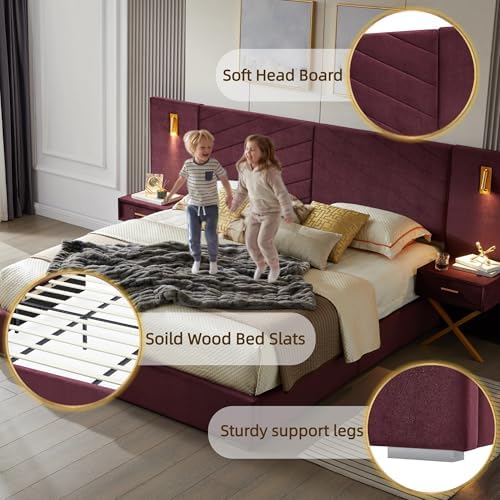 Queen Velvet Upholstered Bed Frame - Image 6