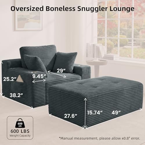 66" Oversized Boneless Chaise Lounge Chair - Image 2