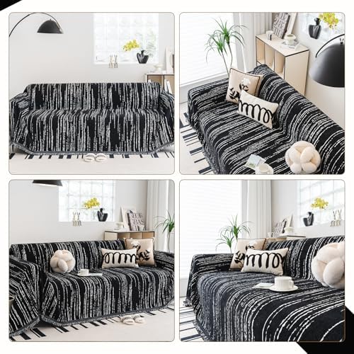 WEYOND Chenille Couch Cover Tassels, Sofa Cover Washable - Image 2