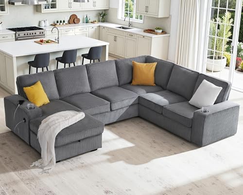 112" Sectional Couch, U Shaped Couch by AMERLIFE