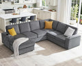 112" Sectional Couch, U Shaped Couch by AMERLIFE