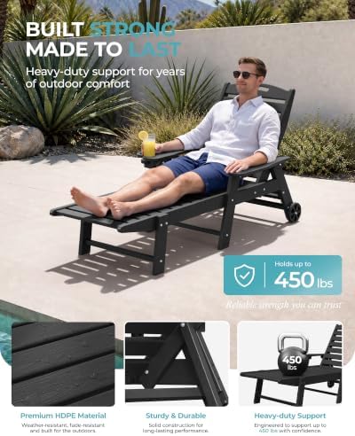 Ciokea Lounge Chair Outdoor Set of 6, Oversized Chaise Lounge Chair - Image 5