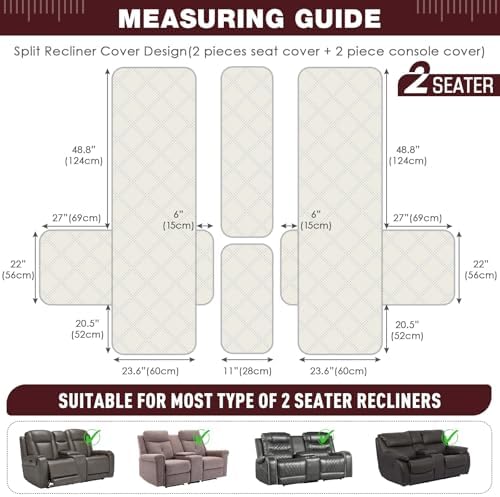 TAOCOCO Waterproof Loveseat Recliner Cover - Image 5