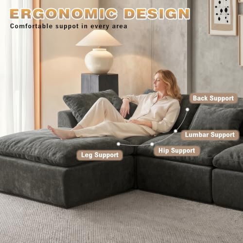 109" Boneless Cloud Couch Sectional - Image 3