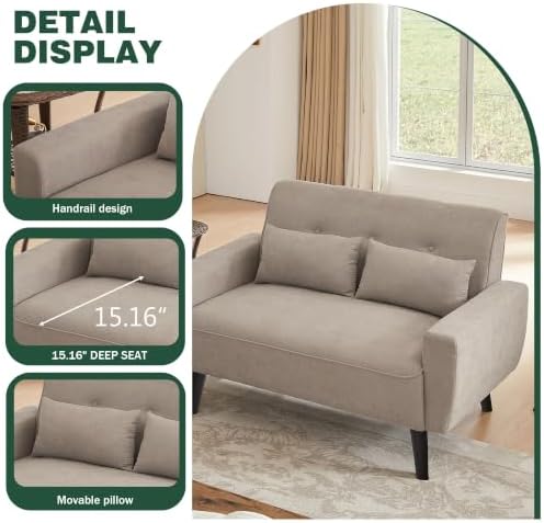 79" Convertible Sectional Sofa Set, Modern Linen Small L Shaped Couch - Image 5