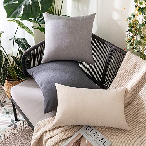 MIULEE Decorative Outdoor Pillow Covers Waterproof 16x16 Dark Grey - Image 4