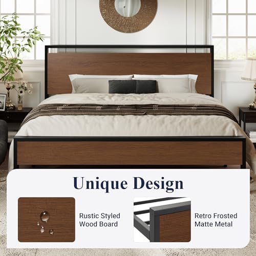 Allewie King Size Bed Frame, Heavy Duty 12 Metal Slats Support - Image 4