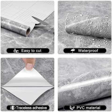 Glossy Marble Contact Paper for Countertop Granite Peel and Stick Self Adhesive - Image 2