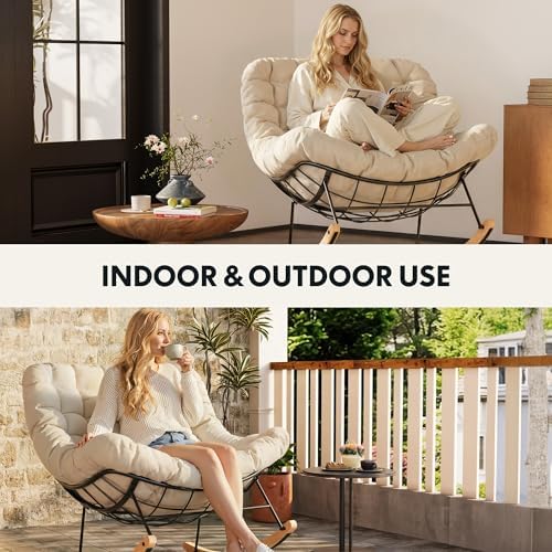 FLEXISPOT Outdoor Papasan Rocking Chair - Image 5