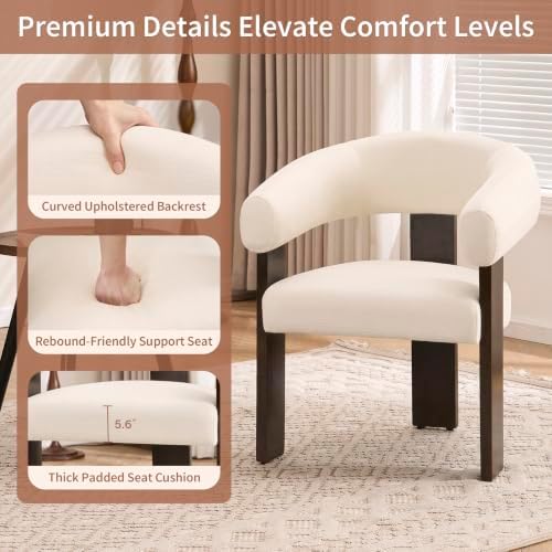Modern Accent Chair, Barrel Armchair, U-Shaped Backrest - Image 3