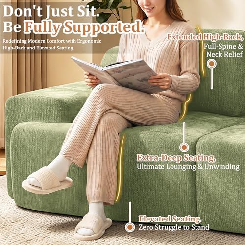 85" L Shaped Oversized Boneless Couch, Comfort Cloud Sectional Couches - Image 5
