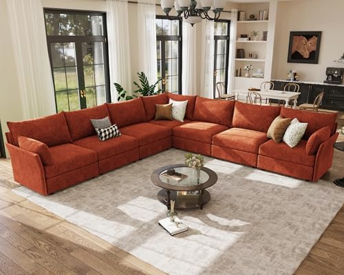 ABCASA 135.5" Oversized Modular Sectional Couch, L Shaped Convertible Sofa by ABCASA
