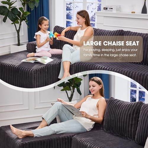 Hobestluk Boneless Couch Modular Sectional Sofa L-Shape Lounge Cloud Couch - Image 4