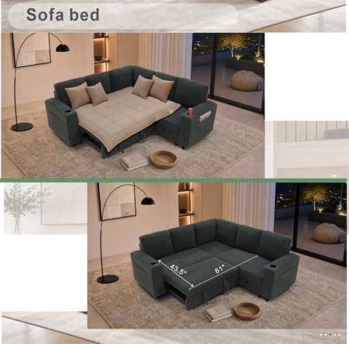healthomse 76.5" Modular Sleeper Sofa Bed - Image 5