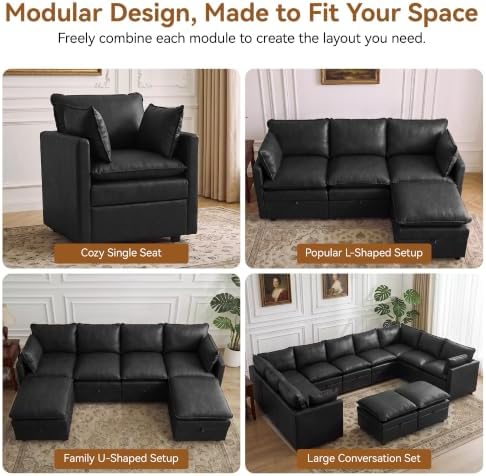 27" Black Faux Leather Storage Ottoman, Large Square Footrest - Image 6